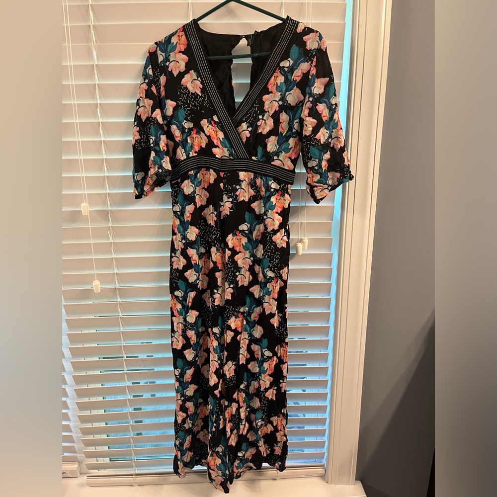 Anthropologie Floral jumpsuit